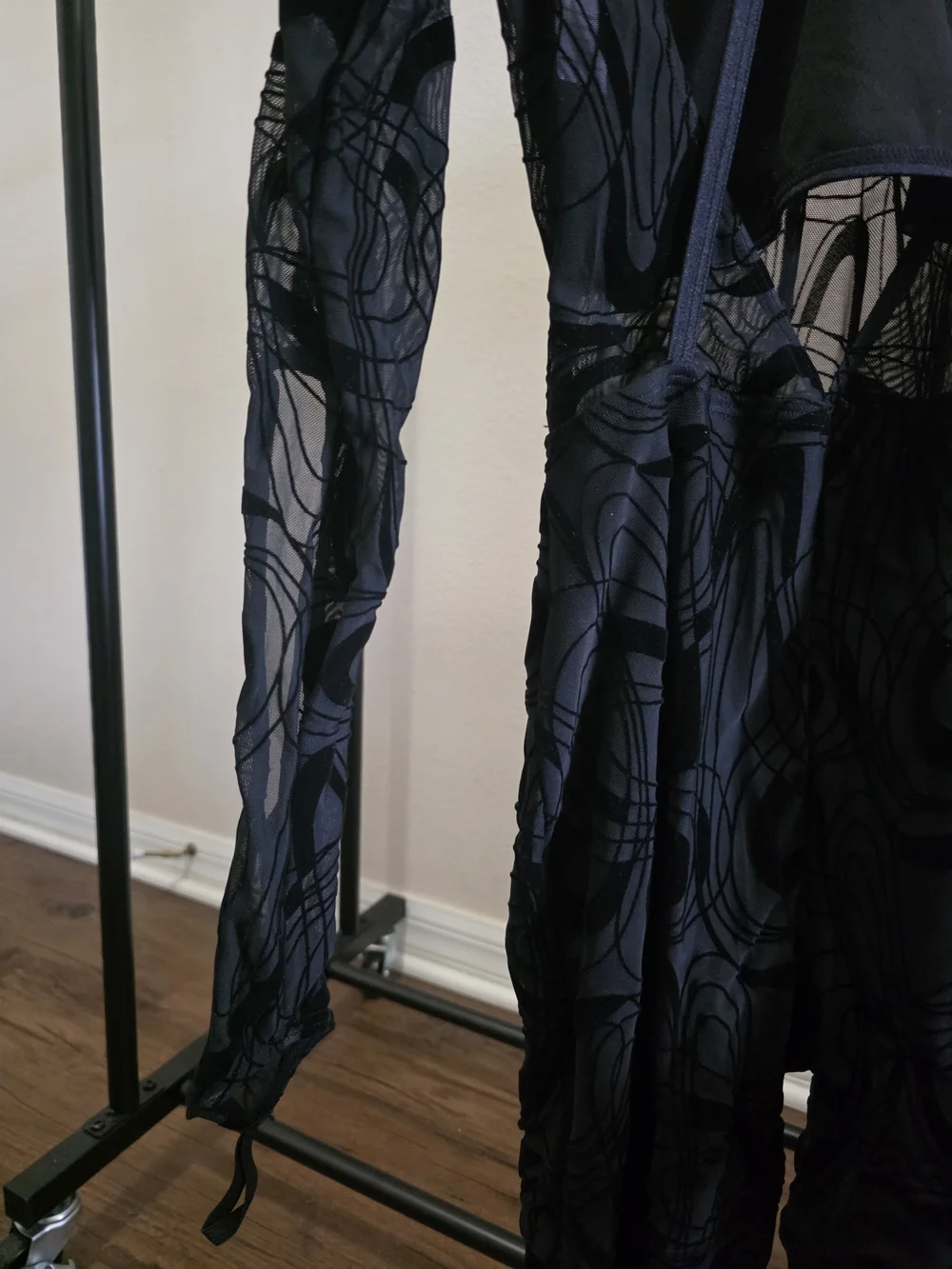 Weissman Black Sheer Patterned Dance Costume